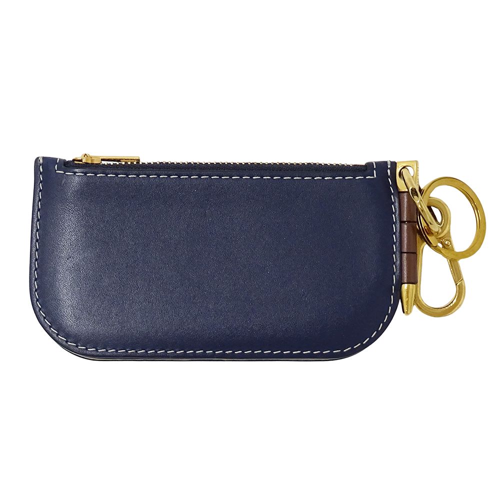Loewe Wallet Coin Case Leather Gate Mini Navy Beige Card Small — view 2