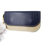 Loewe Wallet Coin Case Leather Gate Mini Navy Beige Card Small — view 9