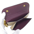 Loewe Wallet Coin Case Leather Gate Mini Navy Beige Card Small — view 4