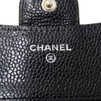 Chanel Wallet Quilted Classic Bifold Caviar Leather Black Silver — view 5