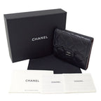 Chanel Wallet Quilted Classic Bifold Caviar Leather Black Silver — view 6
