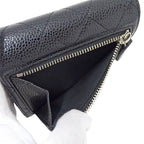 Chanel Wallet Quilted Classic Bifold Caviar Leather Black Silver — view 8