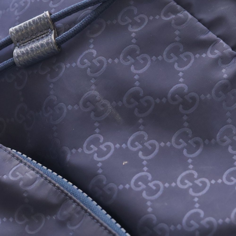 Gucci GG Logo Nylon Backpack Blue — view 5