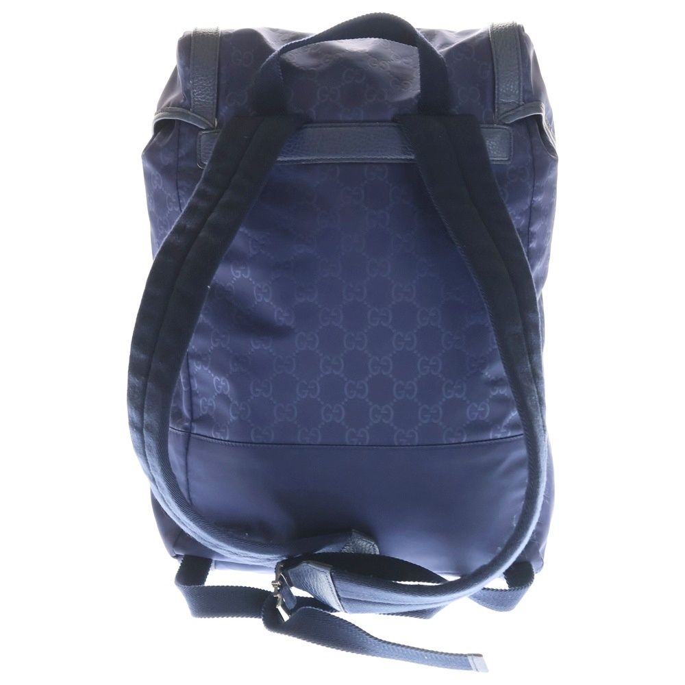 Gucci GG Logo Nylon Backpack Blue — view 2
