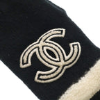 Chanel CC Logo Cashmere Gloves Black — view 5