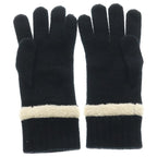 Chanel CC Logo Cashmere Gloves Black — view 2