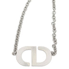 Dior Petit CD Logo Rhinestone Necklace Pendant Chain Silver — view 5