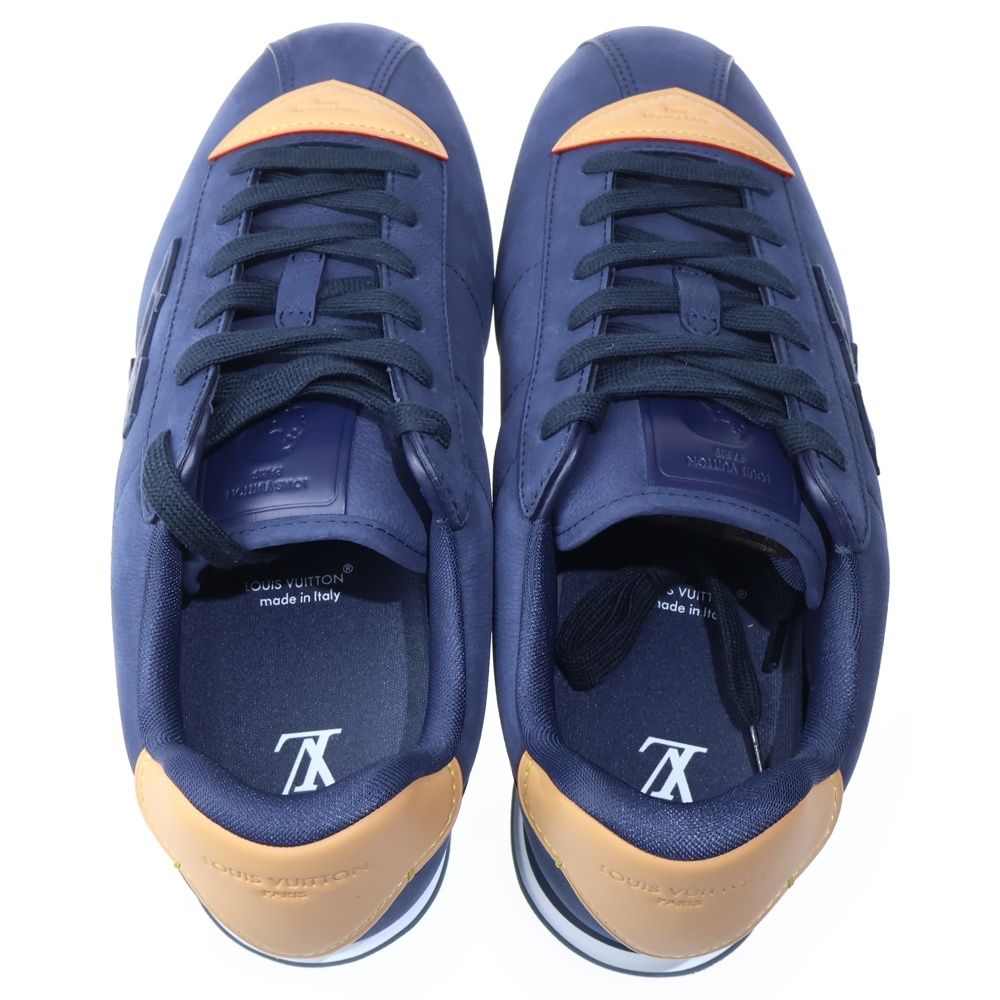 Louis Vuitton LV Buttersoft Suede Leather Low Cut Sneakers Navy — view 4