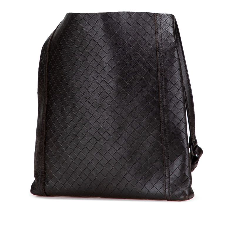 Bottega Veneta Intrecciato Crossbody Shoulder Bag Dark Brown Leather — view 2