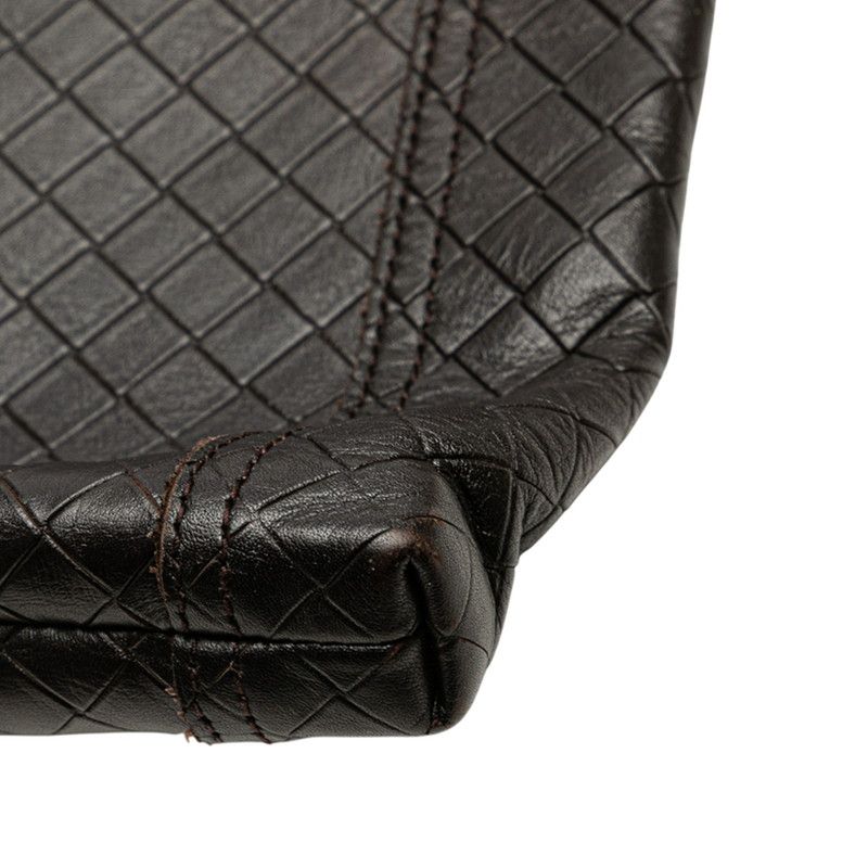 Bottega Veneta Intrecciato Crossbody Shoulder Bag Dark Brown Leather — view 5
