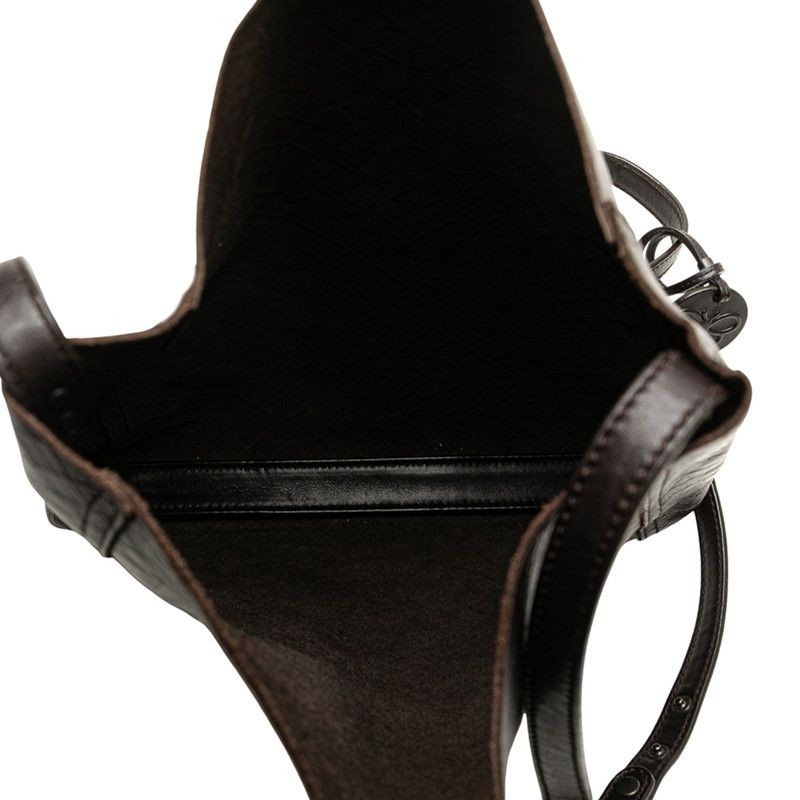 Bottega Veneta Intrecciato Crossbody Shoulder Bag Dark Brown Leather — view 6