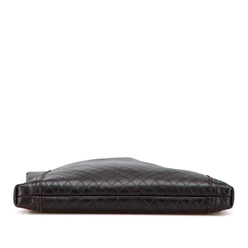 Bottega Veneta Intrecciato Crossbody Shoulder Bag Dark Brown Leather — view 3