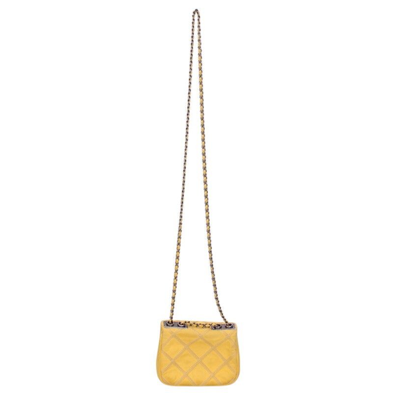 Chanel Quilted Full Flap Canvas Leather Chain Shoulder Bag — view 2