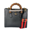 Gucci Diana Medium Bamboo Handbag Leather Black
