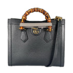 Gucci Diana Medium Bamboo Handbag Leather Black — view 2