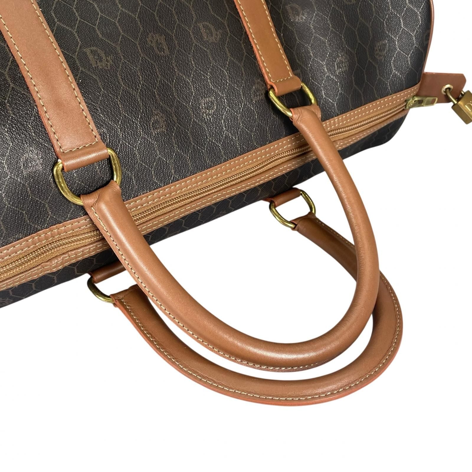 Dior Honeycomb 45 Boston Bag Leather Brown — view 5