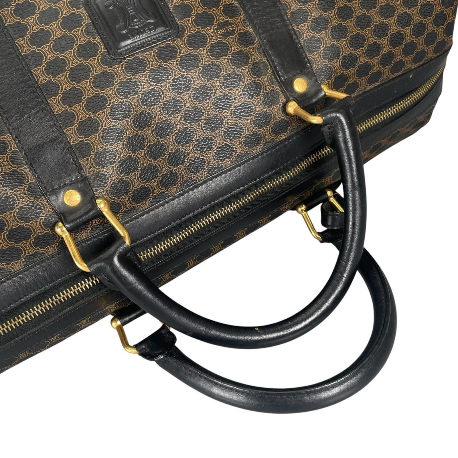 Celine Macadam 45 Boston Bag Leather Brown — view 5