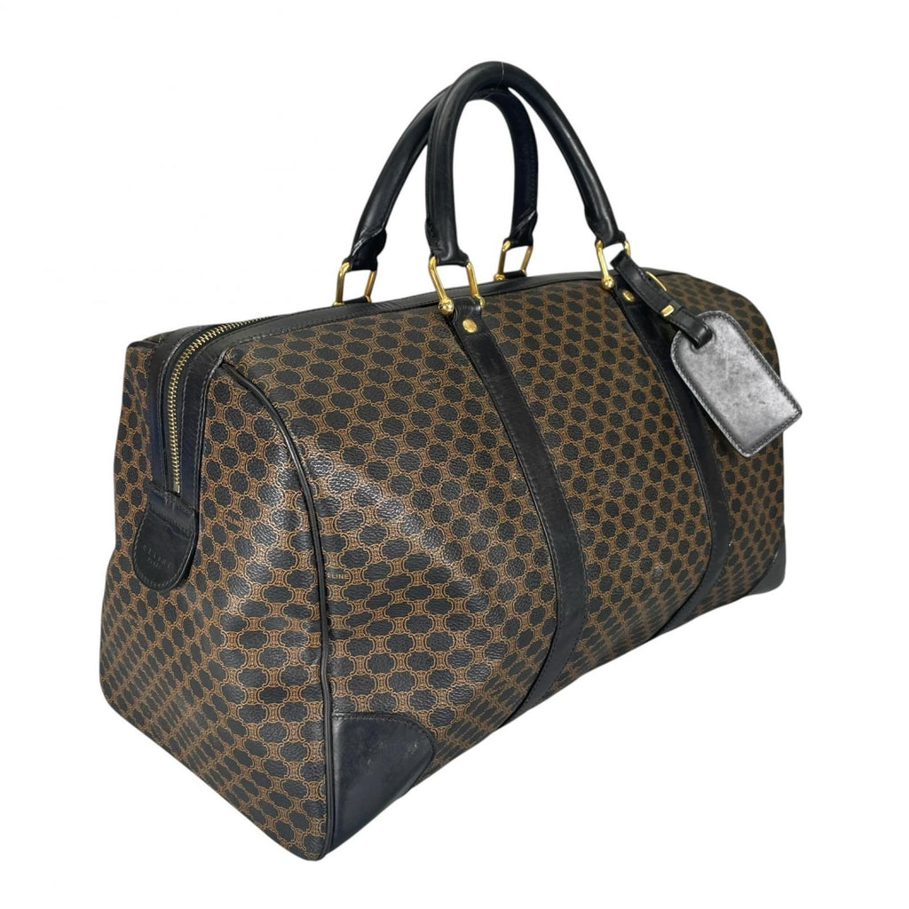 Celine Macadam 45 Boston Bag Leather Brown — view 3