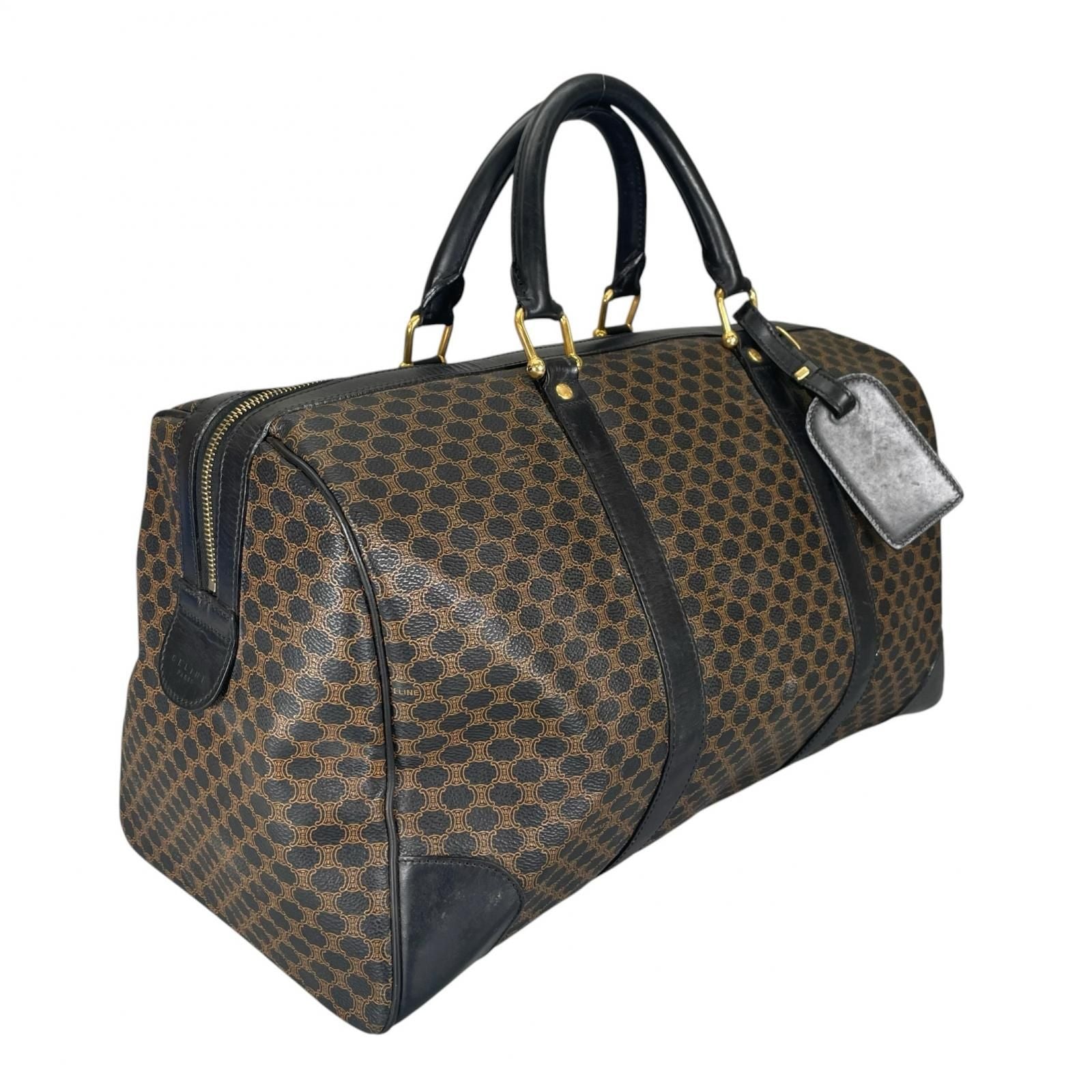 Celine Macadam 45 Boston Bag Leather Brown — view 3