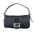 Fendi Mamma Baguette Handbag Jersey Black