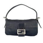 Fendi Mamma Baguette Handbag Jersey Black