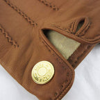 Hermes 7 Gloves Series Button Leather Sheep Camel Brown Tea Gold — view 6