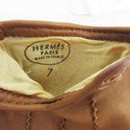 Hermes 7 Gloves Series Button Leather Sheep Camel Brown Tea Gold — view 7