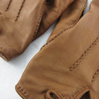 Hermes 7 Gloves Series Button Leather Sheep Camel Brown Tea Gold — view 8