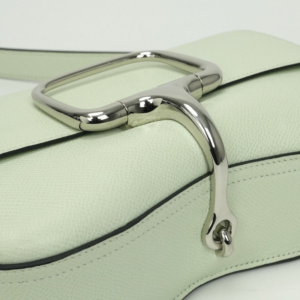 Hermes Della Cavalleria Elan Shoulder Bag Epsom Vertfizz Green Silver — view 9