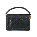 Chanel Caviar Leather Flap Bag Quilted Handle Mini Handbag Black — view 4