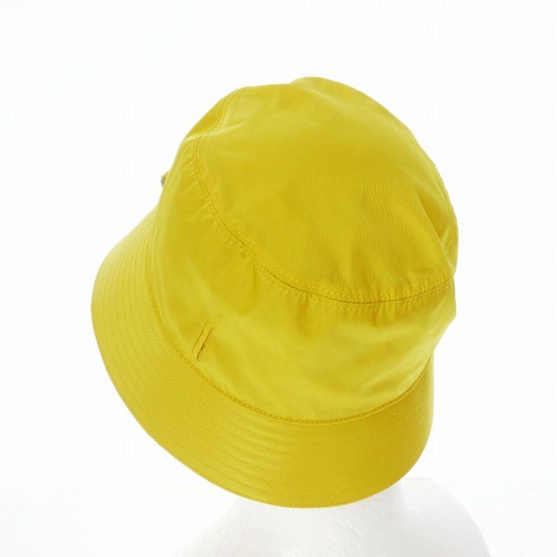 Prada Re-Nylon Triangle Logo Bucket Hat L Yellow — view 3