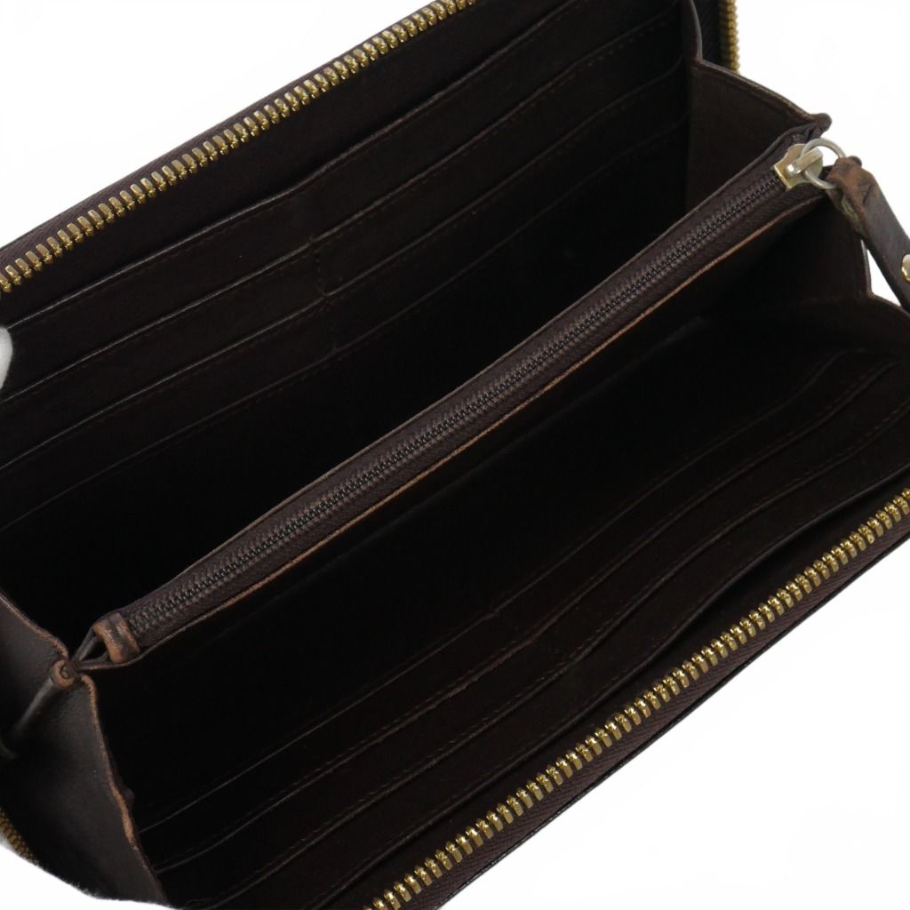 Loewe Anagram Leather Zip Around Wallet Black — view 4