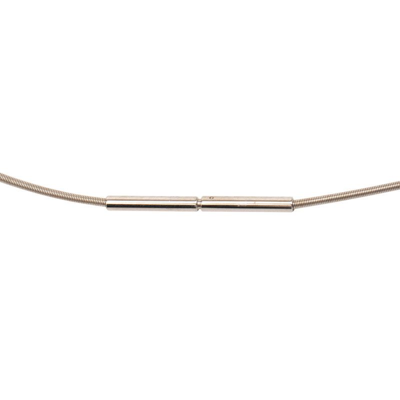 Hermes Cage de Ash Cube Necklace Silver Light Blue Metal — view 4