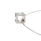 Hermes Cage de Ash Cube Necklace Silver Light Blue Metal — view 3