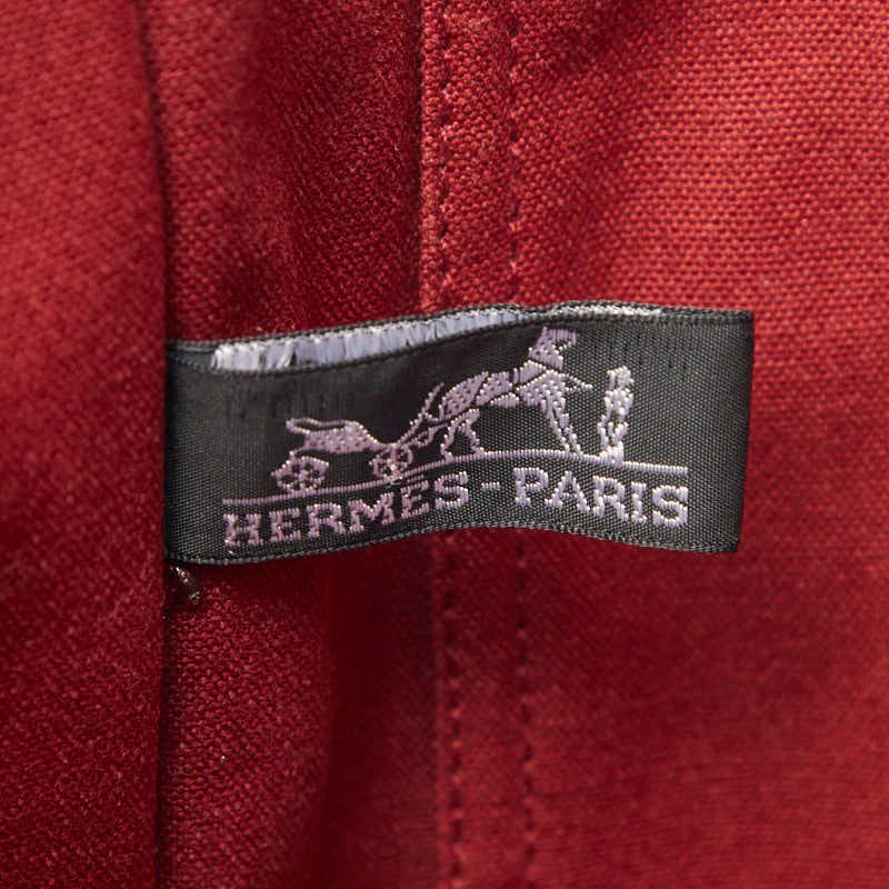 Hermes Fourre Tout MM Tote Red Canvas — view 9