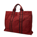 Hermes Fourre Tout MM Tote Red Canvas — view 2