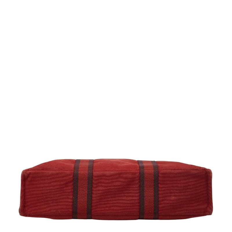 Hermes Fourre Tout MM Tote Red Canvas — view 3