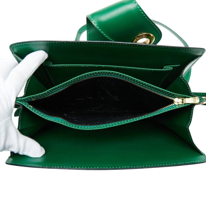 Louis Vuitton Epi Capuchin Crossbody Shoulder Bag Borneo Green Leather — view 7