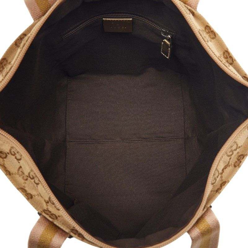 Gucci GG Canvas Handbag Beige Gold — view 9