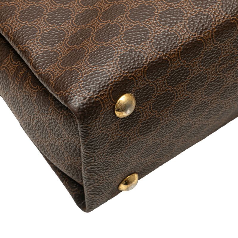 Celine Macadam Business Briefcase Shoulder Bag 2-Way Brown Leather — view 4