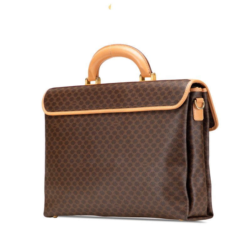 Celine Macadam Business Briefcase Shoulder Bag 2-Way Brown Leather — view 2