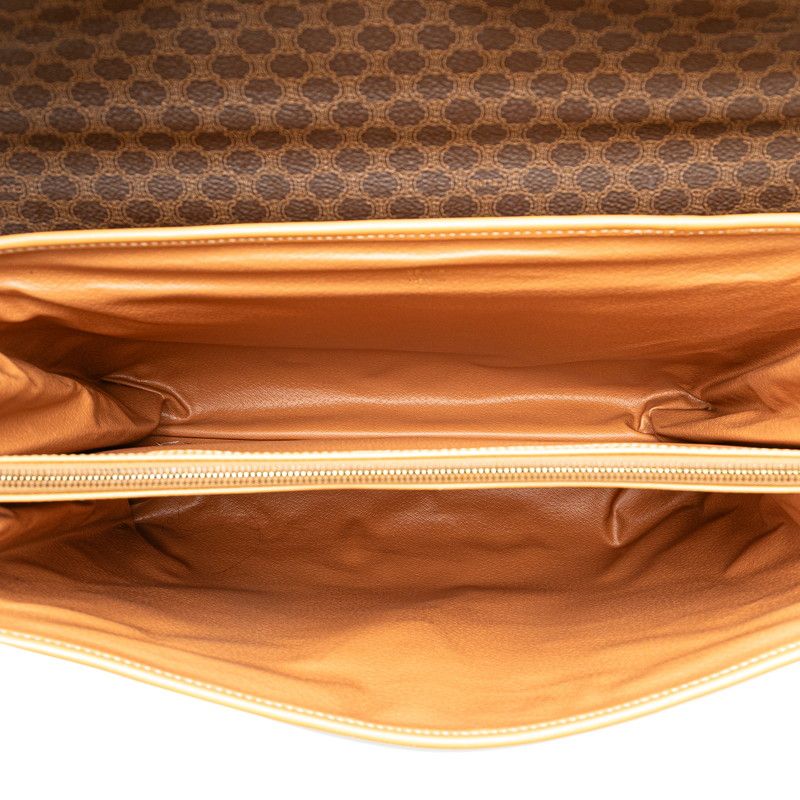 Celine Macadam Business Briefcase Shoulder Bag 2-Way Brown Leather — view 9