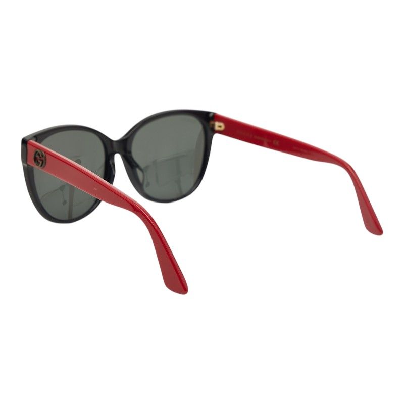 Gucci Interlocking Sunglasses Red Black Bicolor Acetate Eyewear — view 2