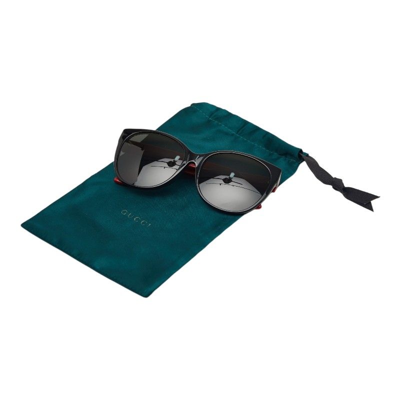 Gucci Interlocking Sunglasses Red Black Bicolor Acetate Eyewear — view 7