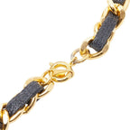 Chanel Perfume Bottle Chain Pendant Necklace Gold Black Plated Leather Glass — view 5