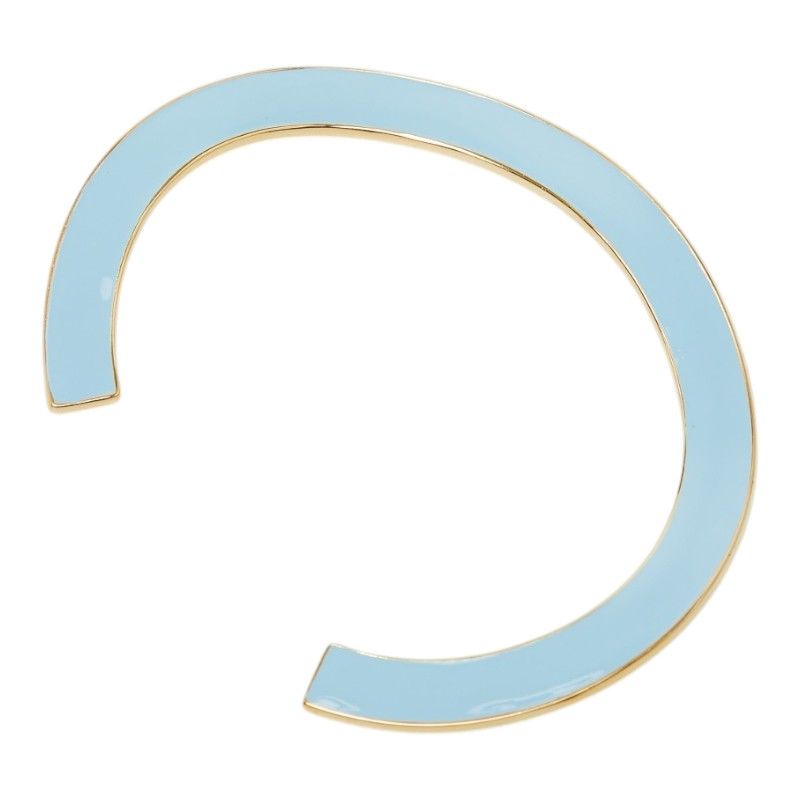 Bottega Veneta Calf Bangle Bicolor Bracelet L Green Light Blue Gold Silver — view 2