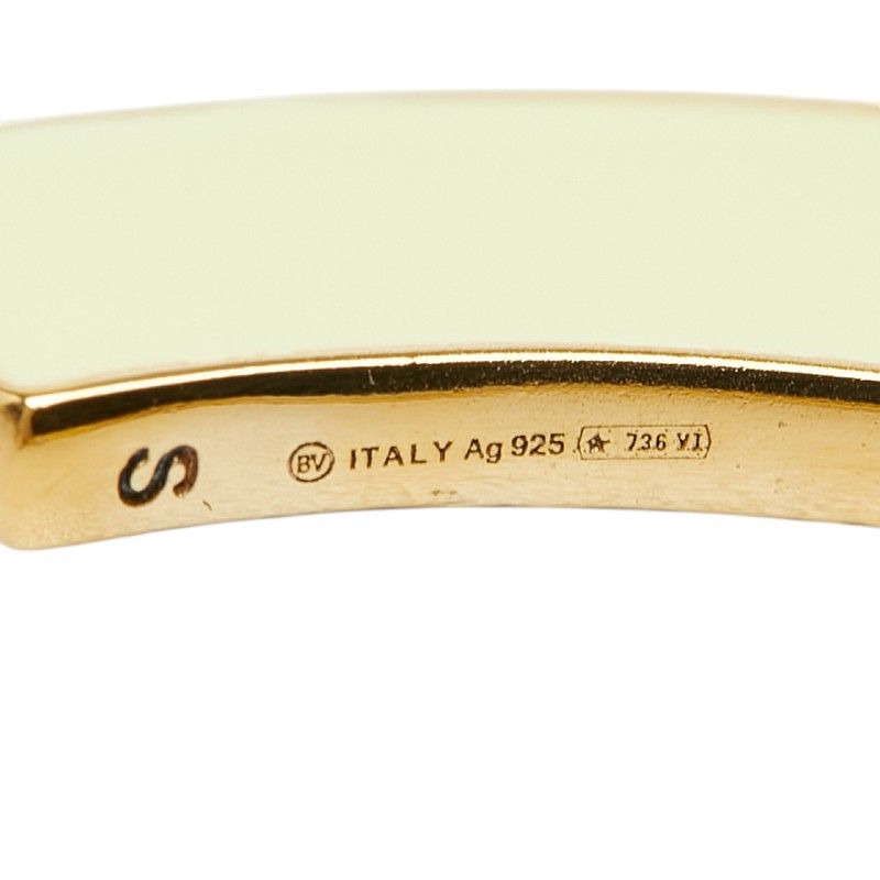 Bottega Veneta Calf Bangle Bracelet s Green Gold Silver Enamel — view 4