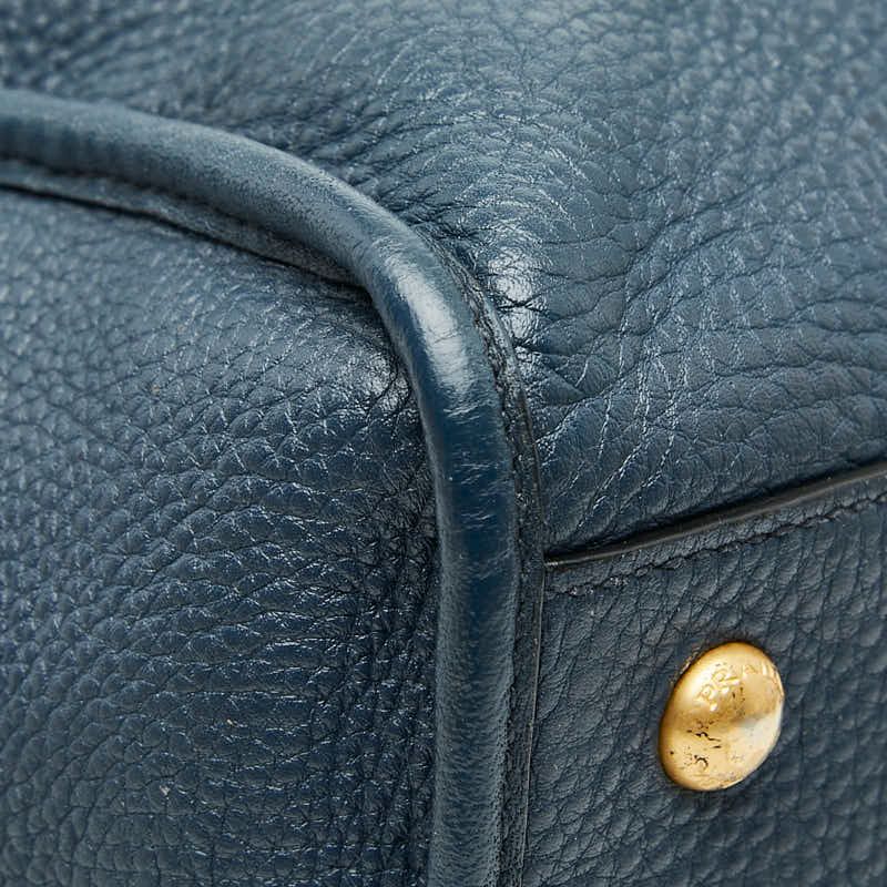 Prada 2-Way Shoulder Bag Navy Vitello Daino Leather — view 5