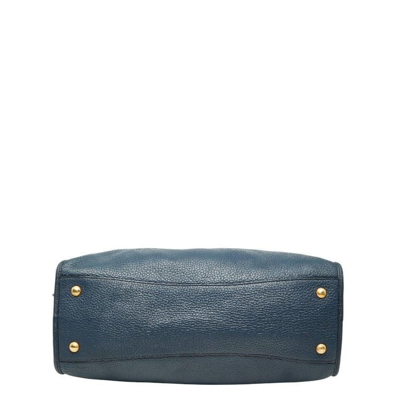 Prada 2-Way Shoulder Bag Navy Vitello Daino Leather — view 3