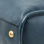 Prada 2-Way Shoulder Bag Navy Vitello Daino Leather — view 6